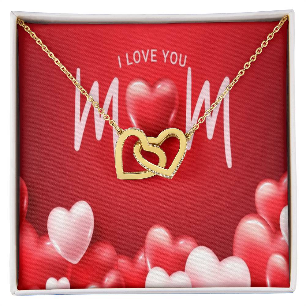 To My Lovely Mom Interlocking Hearts Necklace