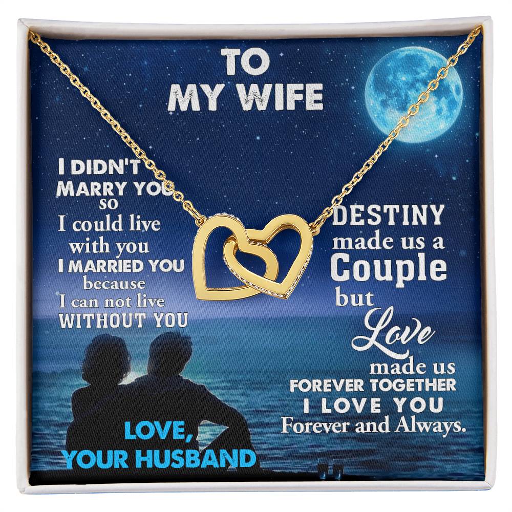 Heartto My Wife Necklace Anniversary Gift For Wife Birthday Gift For Wife Gift For Wife Necklace For Wife Gift For Wife Birthday Interlocking Hearts Necklace