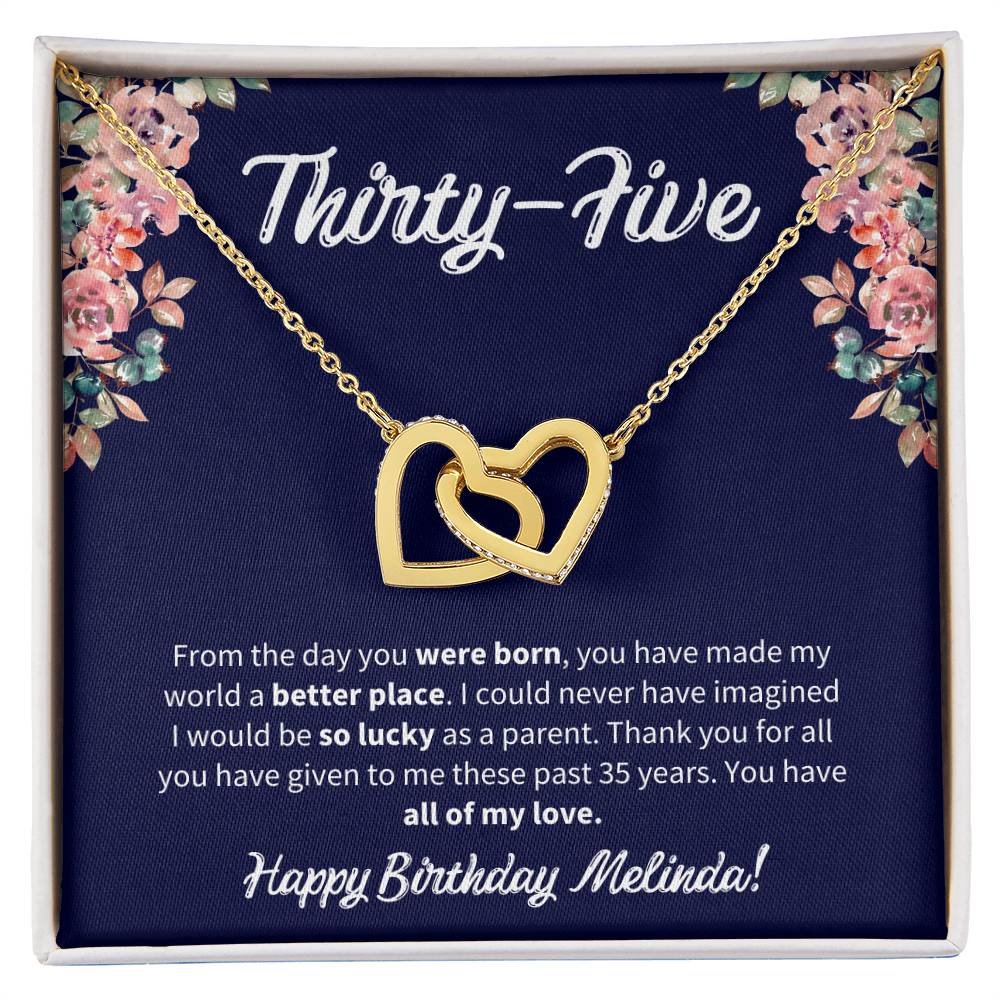 Thirty-Five Birthday All Of My Love Interlocked Hearts Necklace Interlocking Hearts Necklace