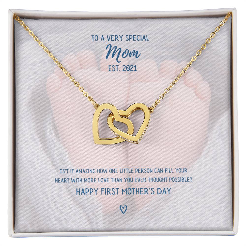 To A Very Special Mom - Mother'S Day Two Hearts Necklace Interlocking Hearts Necklace