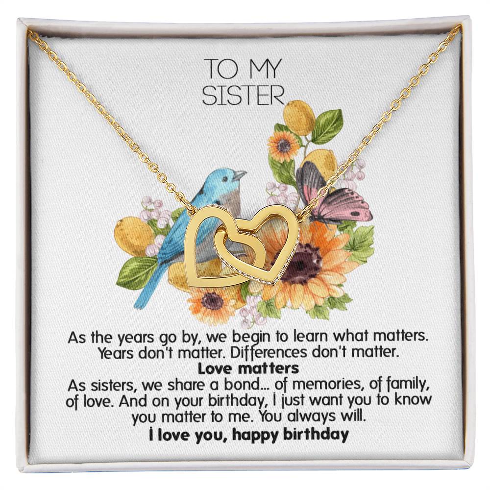 Give This Two Hearts Necklace For Your Sister'S Birthday ! Interlocking Hearts Necklace