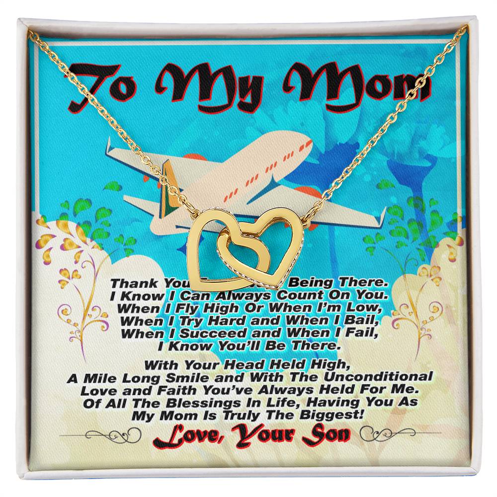 Gift For Mom- Interlocking Heart Necklace Interlocking Hearts Necklace