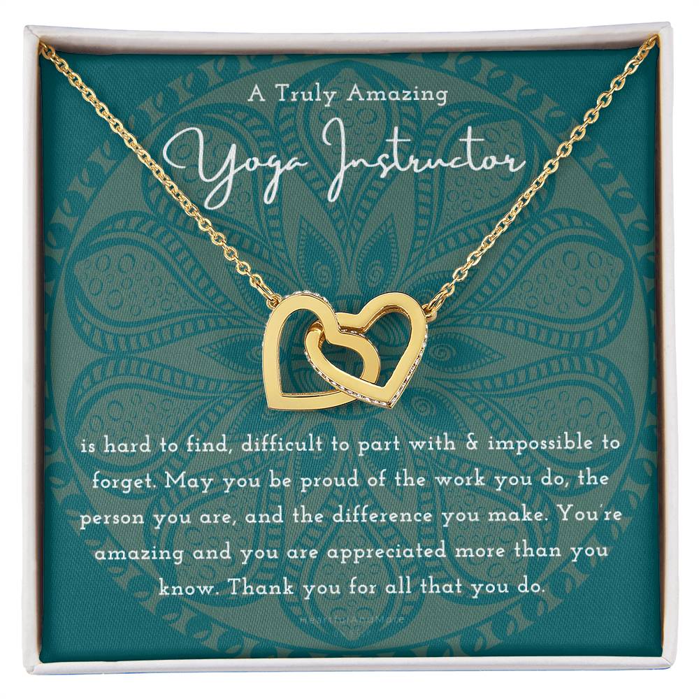 Gift For Yoga Instructor Yoga Instructor Appreciation Gift A Truly Amazing Yoga Instructor Gift Interlocking Hearts Necklace
