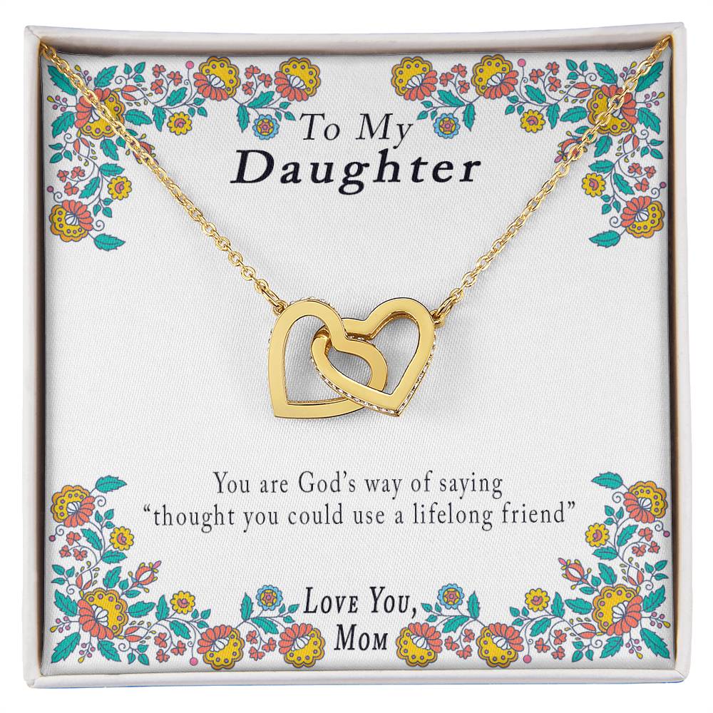 Mother-Daughter 'Your Are God'S Way' Necklace Interlocking Hearts Necklace