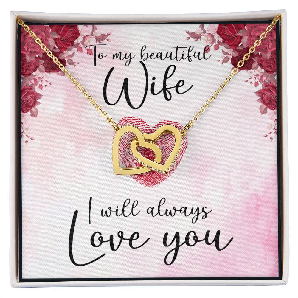 To My Wife Necklace - Anniversary Gift For Wife Birthday Gift For Wife Gift For Wife Necklace For Wife Gift For Wife Birthday Interlocking Hearts Necklace