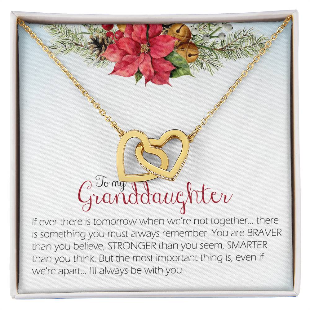 To My Granddaughter Interlocking Hearts Necklace