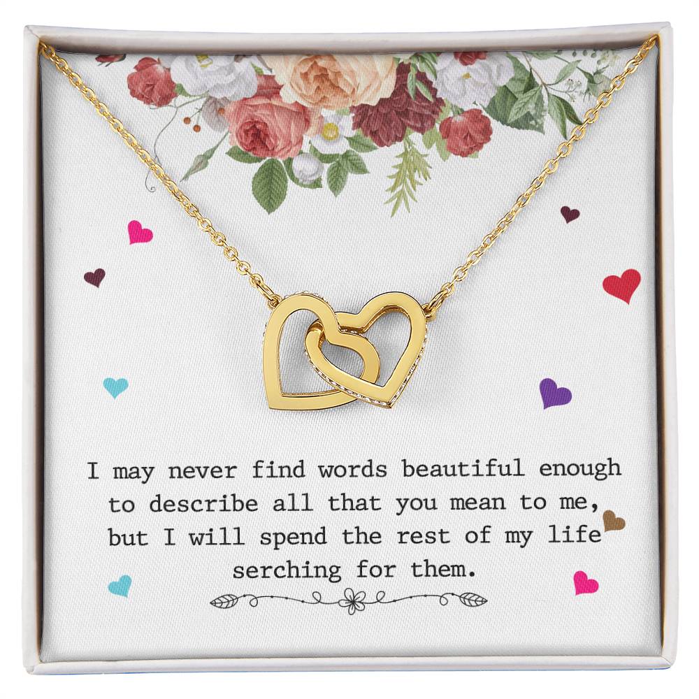 To My Wife Necklace - Anniversary Gift For Wife - Gift For Wife Interlocking Hearts Necklace