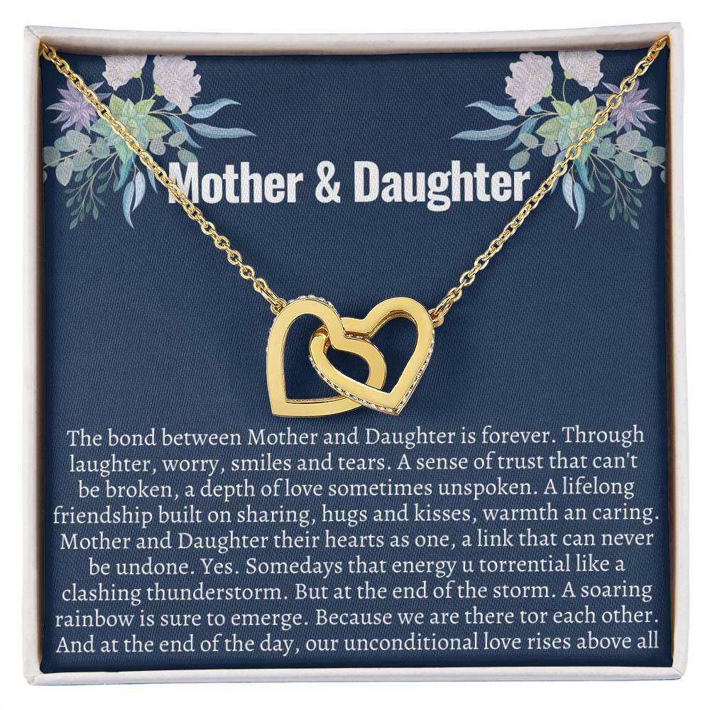 Mother & Daughter Interlocking Hearts Necklace