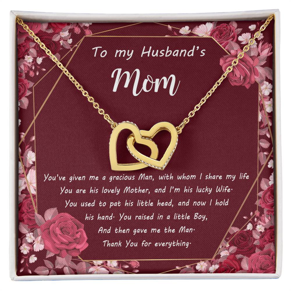 To My Husband'S Mom Interlocking Hearts Necklace