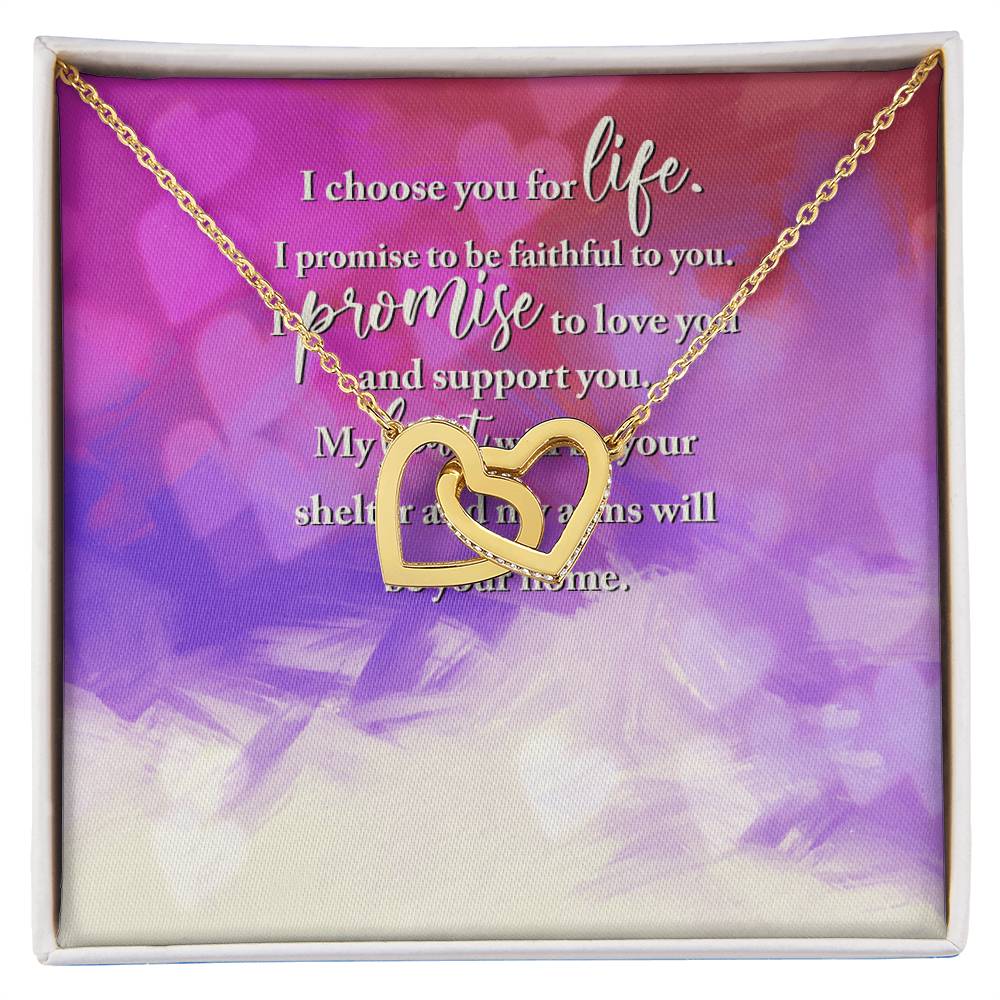 I Choose You For Life - Interlocking Heart Necklace Interlocking Hearts Necklace