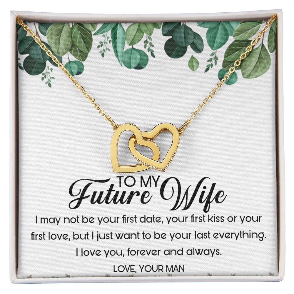 To My Future Wife Interlocking Hearts Necklace Message Card