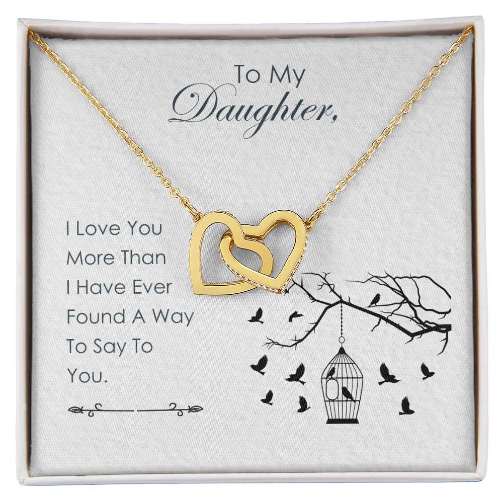 To My Daughter - Interlocking Hearts Necklace