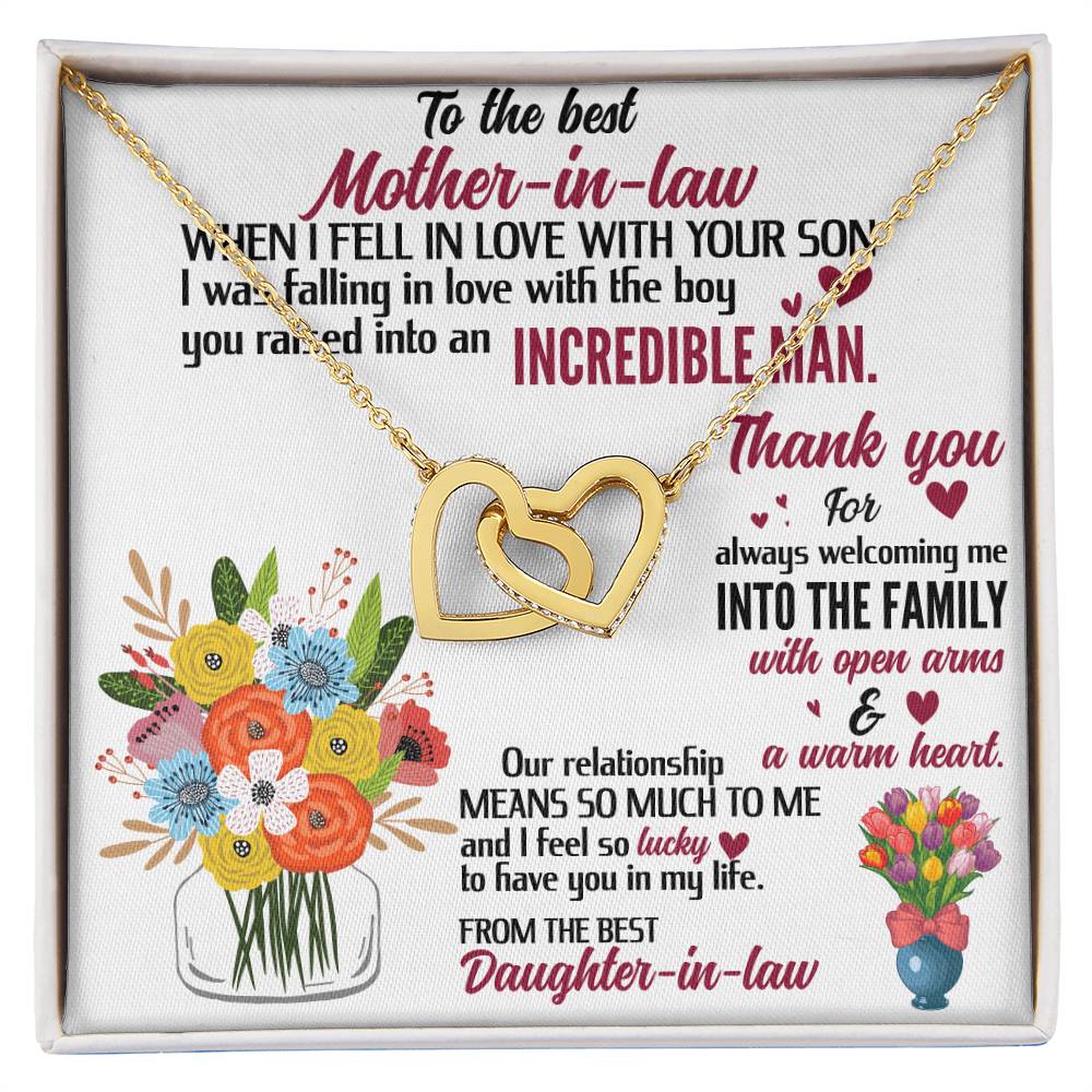 For The Best Mother-In-Law! Interlocking Hearts Necklace
