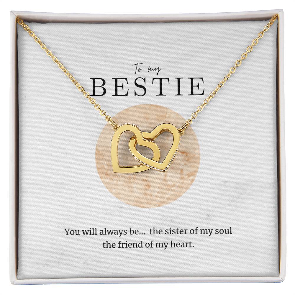 To My Bestie Interlocked Heart Necklace Interlocking Hearts Necklace