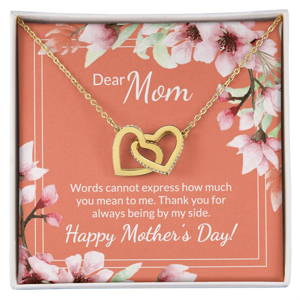 30 Mother'S Day Collection Interlocking Hearts Necklace - Coral Floral