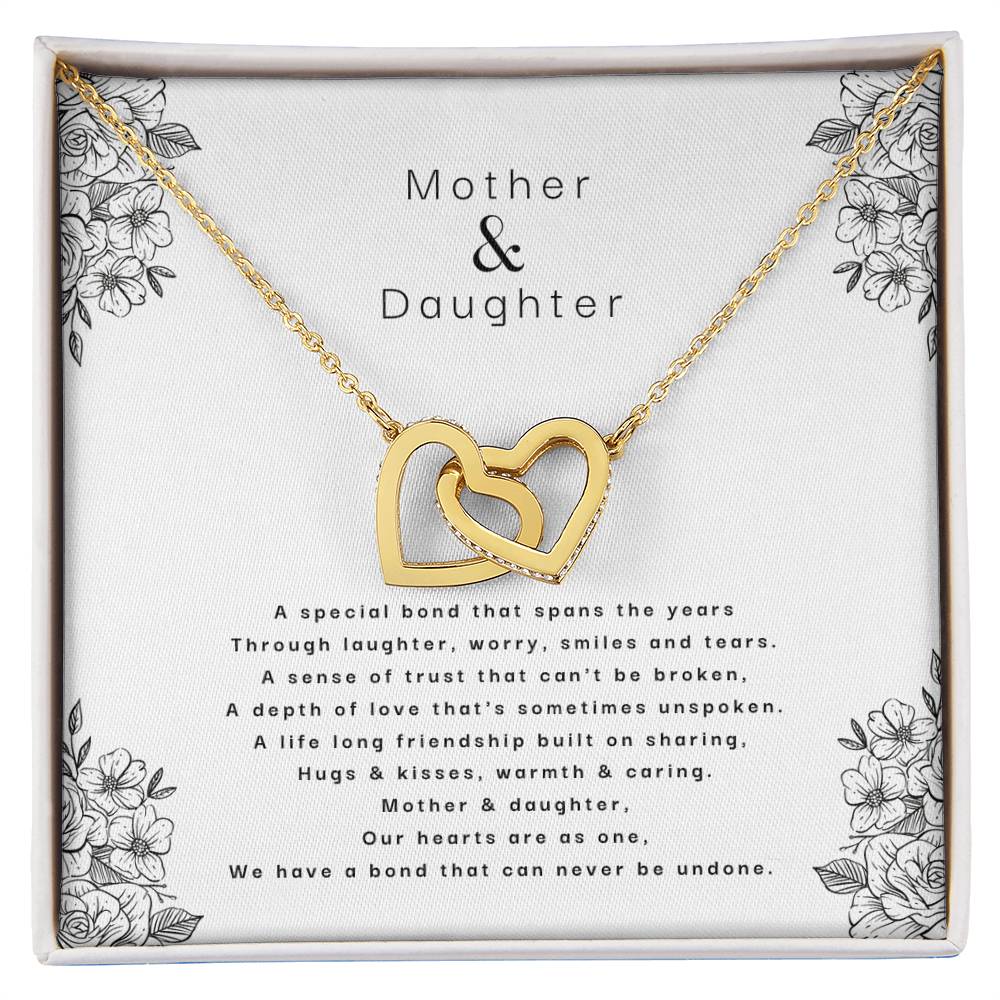 Mother & Daughter - An Unbreakable Bond Interlocking Hearts Necklace