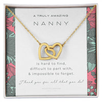 Nanny Appreciation Necklace Gift Nanny Thank You Gift Thank You Nanny Gift For Nanny Leaving A Truly Amazing Babysitter Gift Best Nanny Interlocking Hearts Necklace