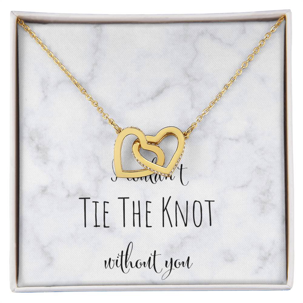 I Can'T Tie The Knot Without You - Silver Interlocking Hearts Necklace
