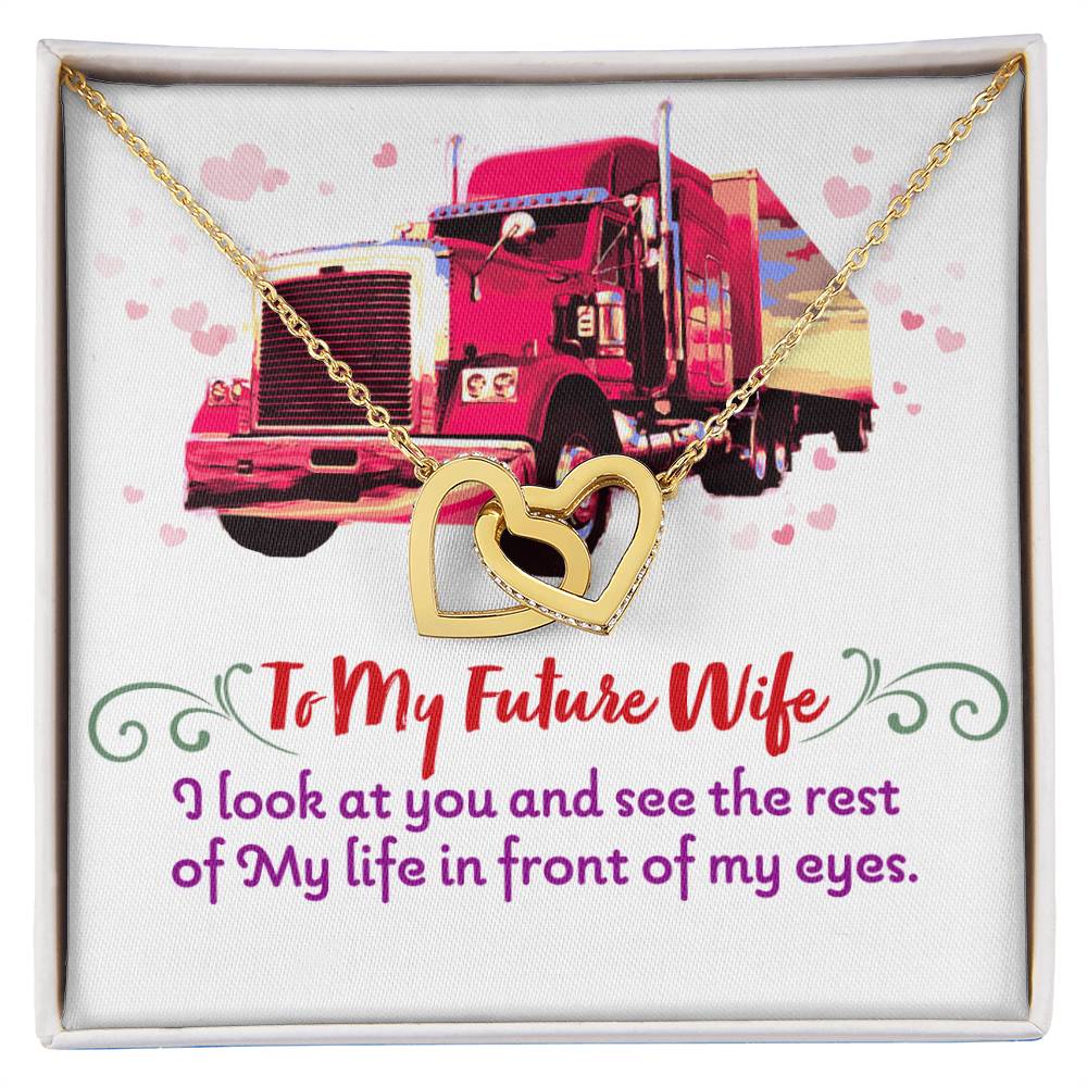 Trucker'S Future Wife - Interlocking Heart Necklace Interlocking Hearts Necklace