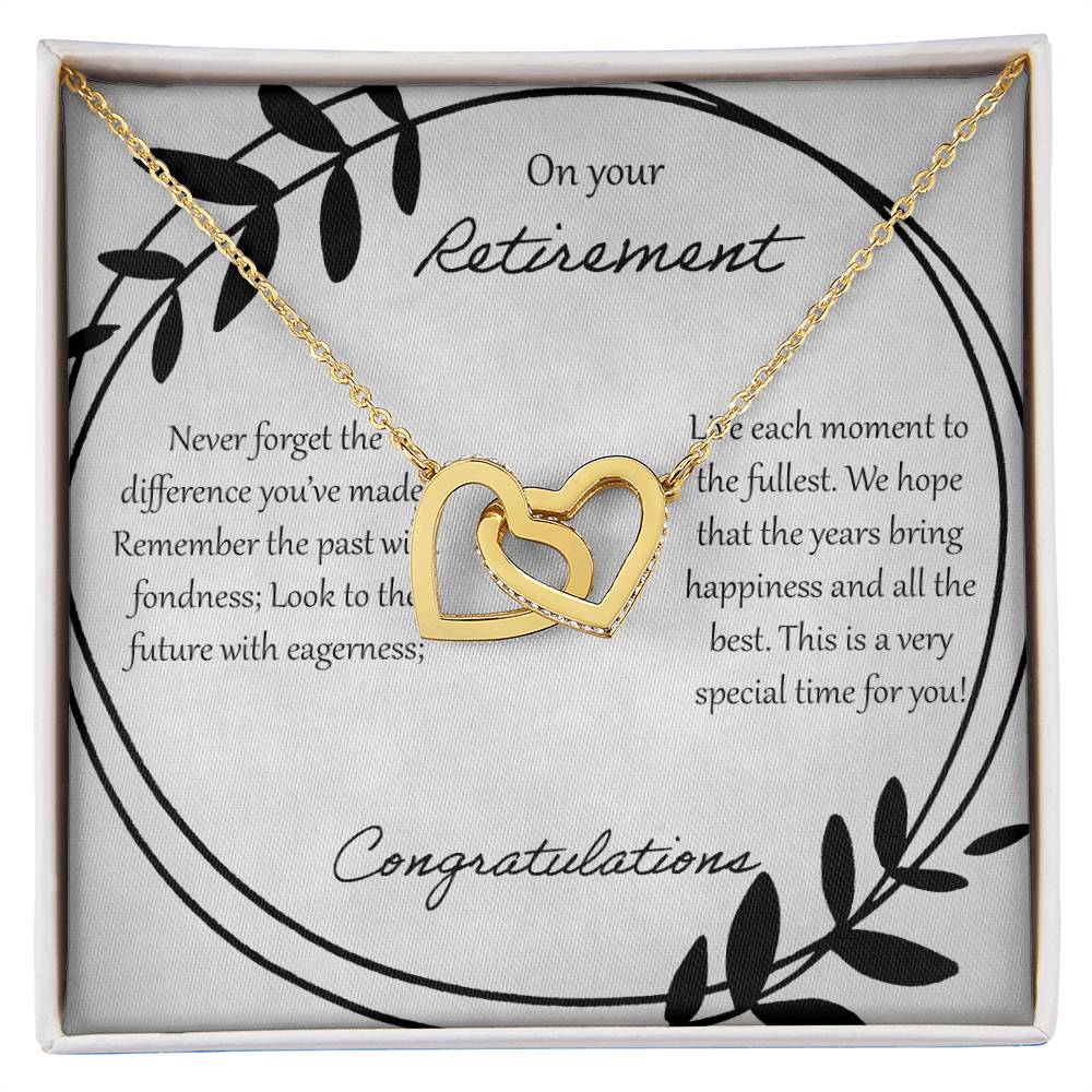 On Your Retirement Interlocking Hearts Necklace