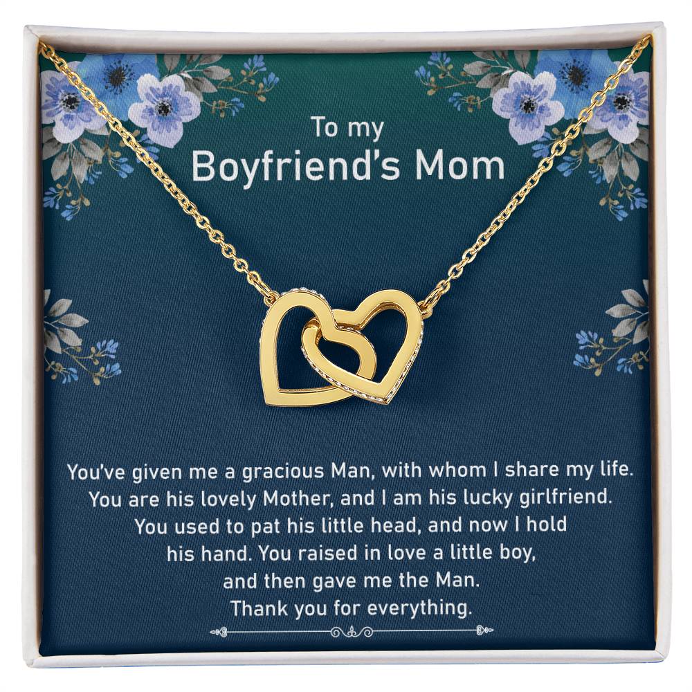 Perfect Gift For Future Mother-In-Law As A Valentines Day Or Mothers Day Interlocking Hearts Necklace