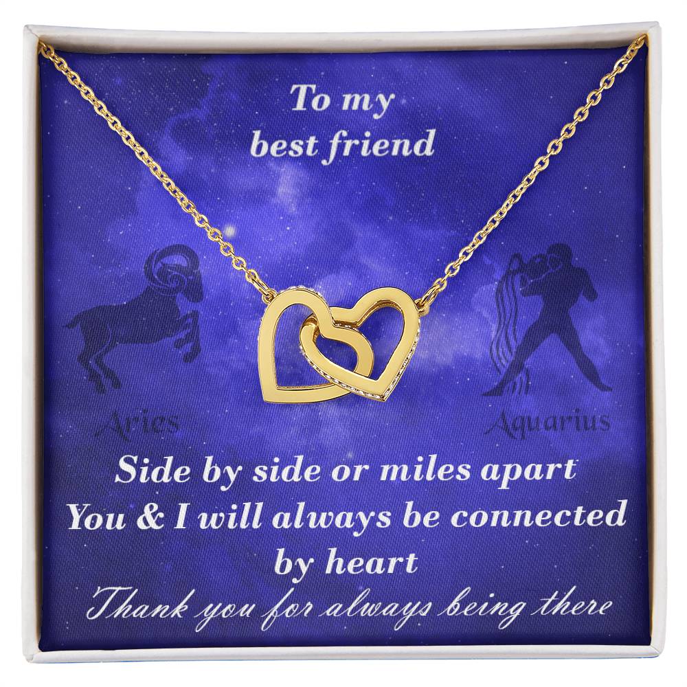 Aries To Aquarius Best Friend Interlocked Hearts Necklace Interlocking Hearts Necklace