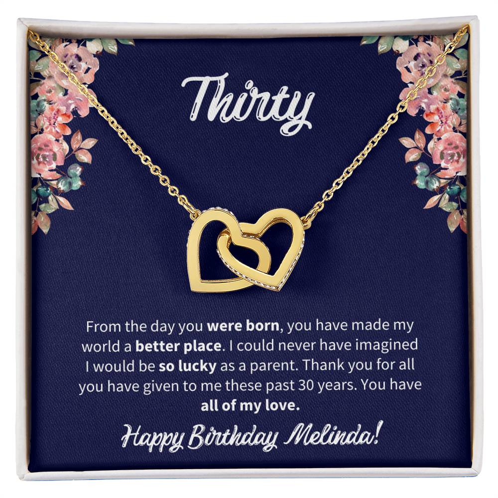 Thirty Birthday All Of My Love Interlocked Hearts Necklace Interlocking Hearts Necklace