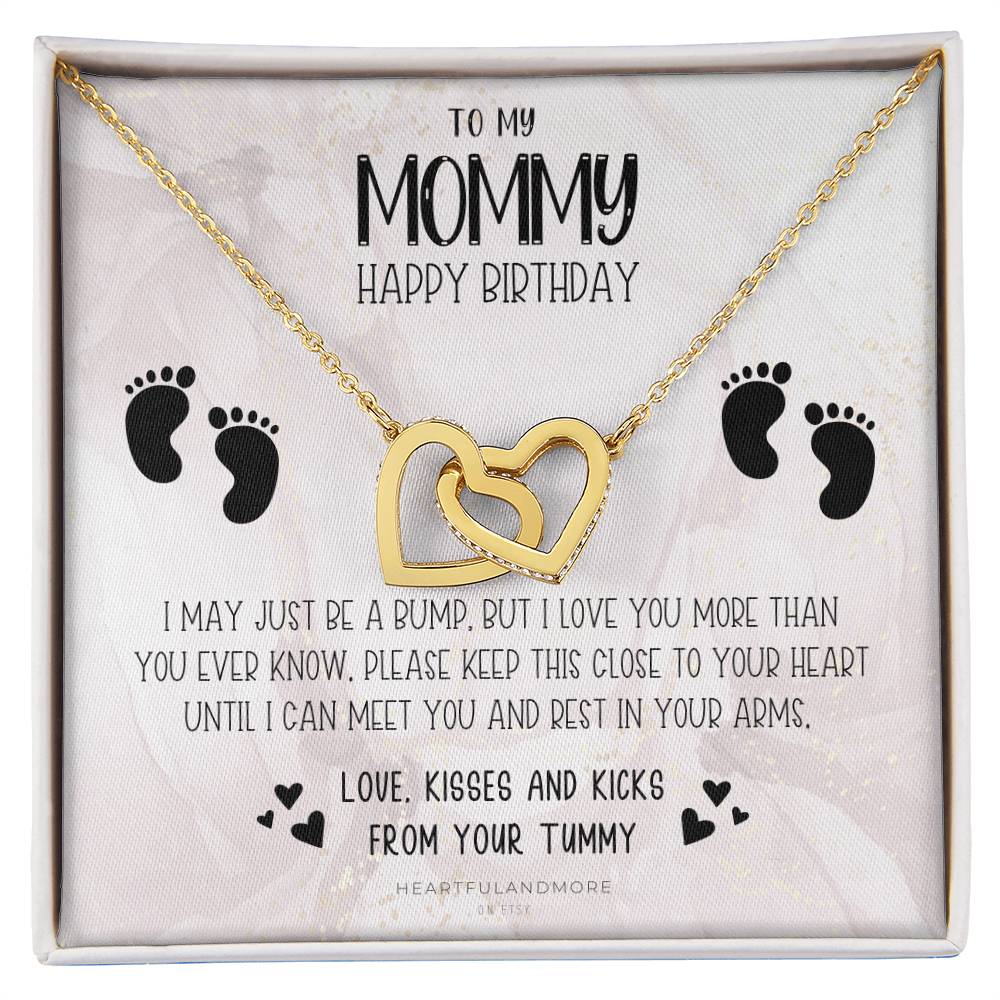 New Mom Birthday Pregnant Wife Birthday Gift Birthday Gift For Pregnant Wife Jewelry For Pregnant Wife Expecting Wife Birthday Interlocking Hearts Necklace