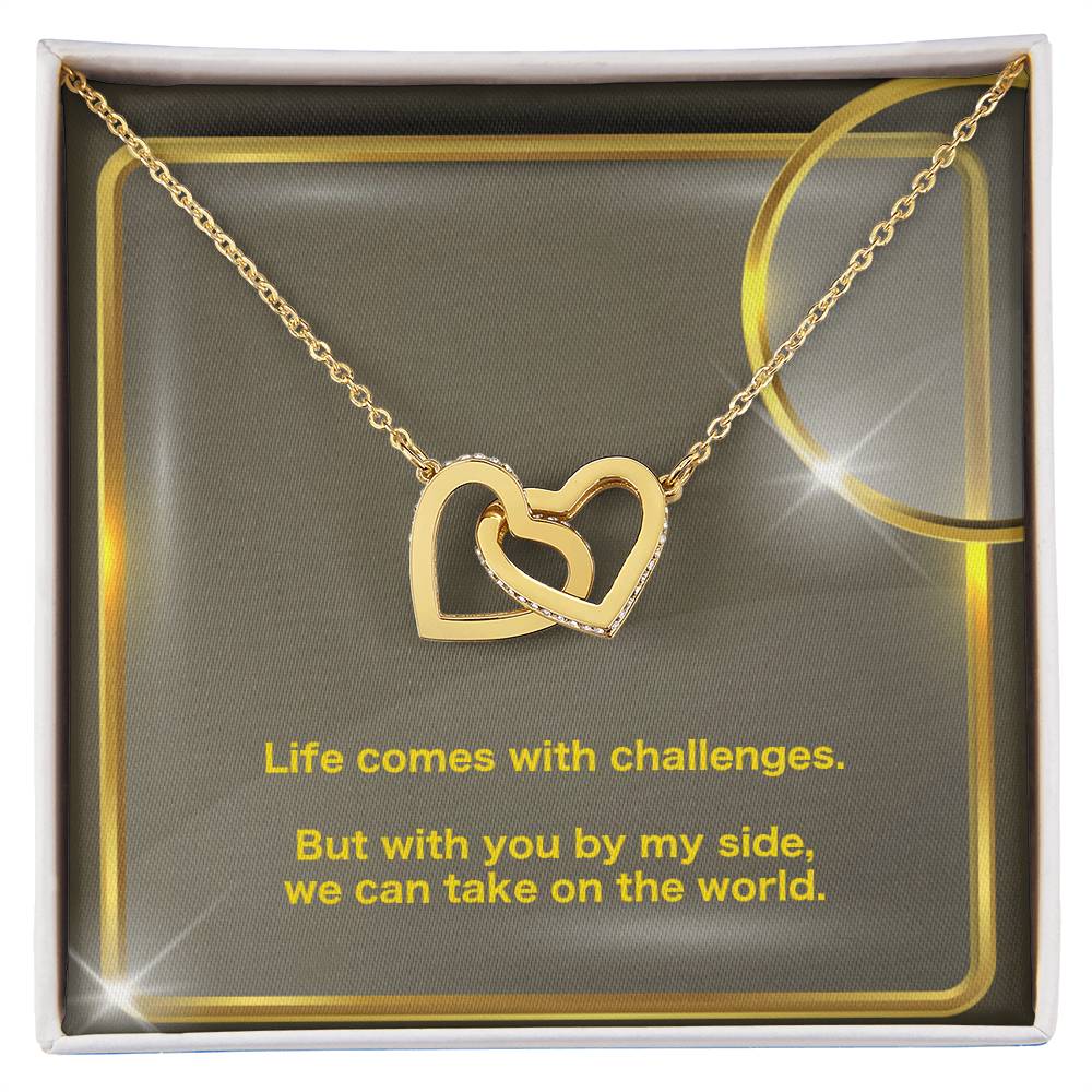 Take On The World Interlocking Hearts Necklace