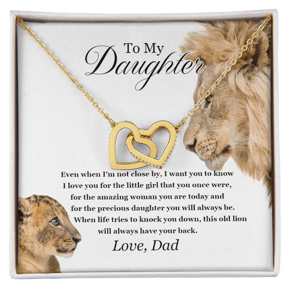 To My Daughter - Interlocking Love Necklace - Tmdt05 Interlocking Hearts Necklace