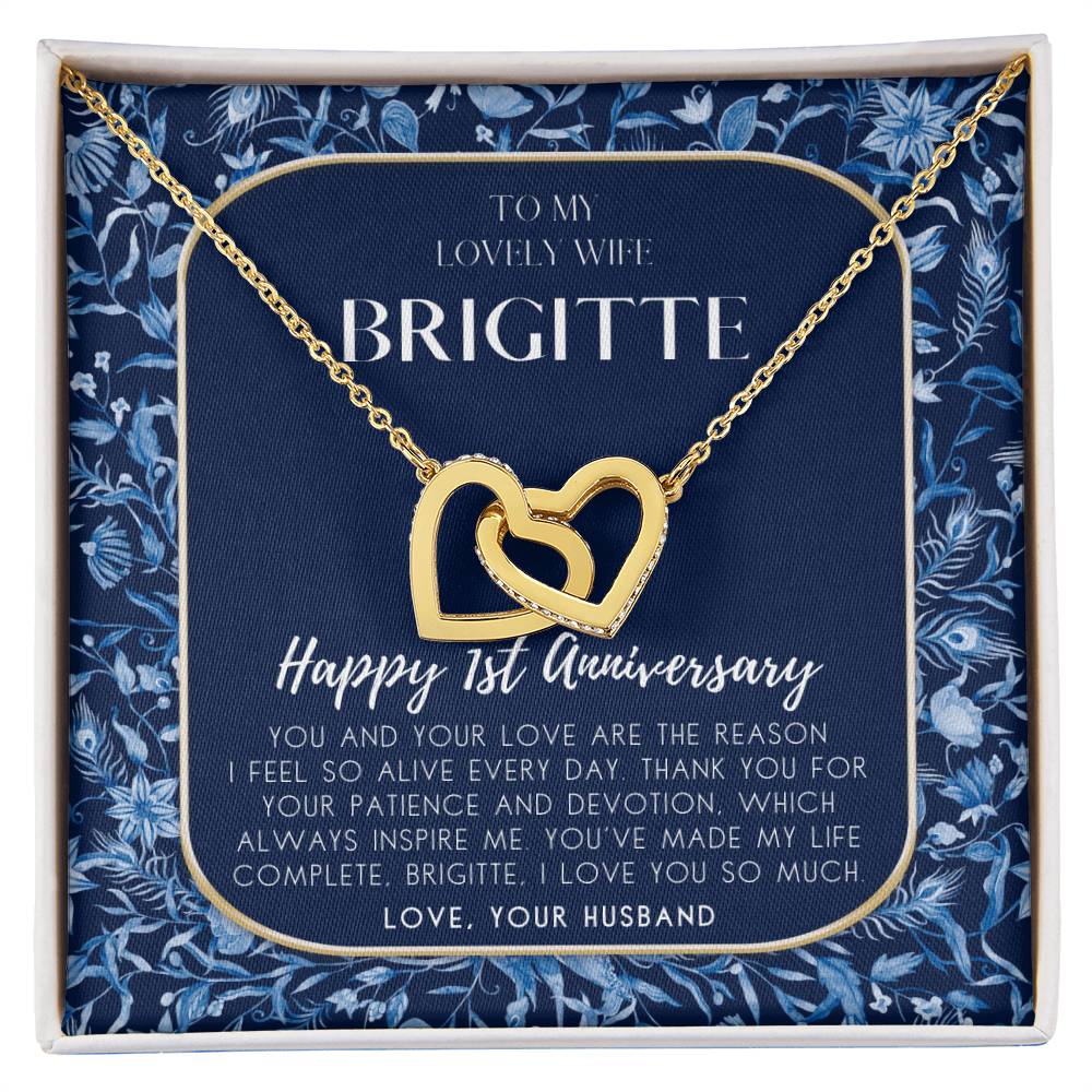 1 Year Anniversary Gift For Wife 1 Year Anniversary Gifts 1 Year Wedding Anniversary Gift Ideas 1St Wedding Anniversary Gift For Her Interlocking Hearts Necklace