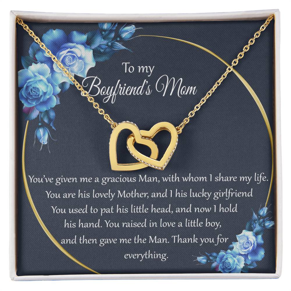 To My Boyfriends Mom Interlocking Hearts Necklace