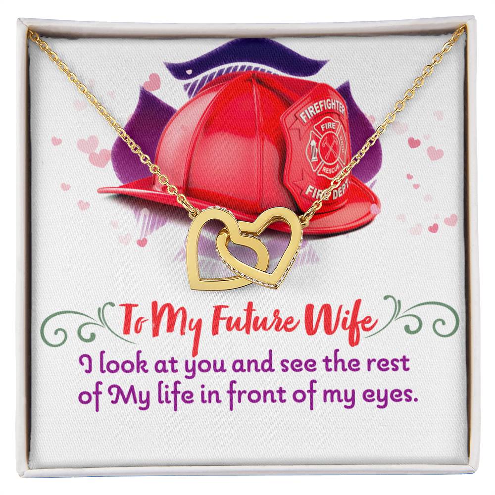 Firefighter'S Future Wife - Interlocking Heart Necklace Interlocking Hearts Necklace