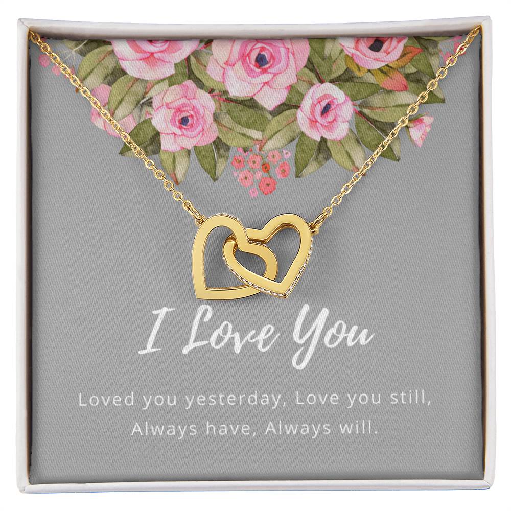 I Love You Interlocking Heart Necklace Interlocking Hearts Necklace