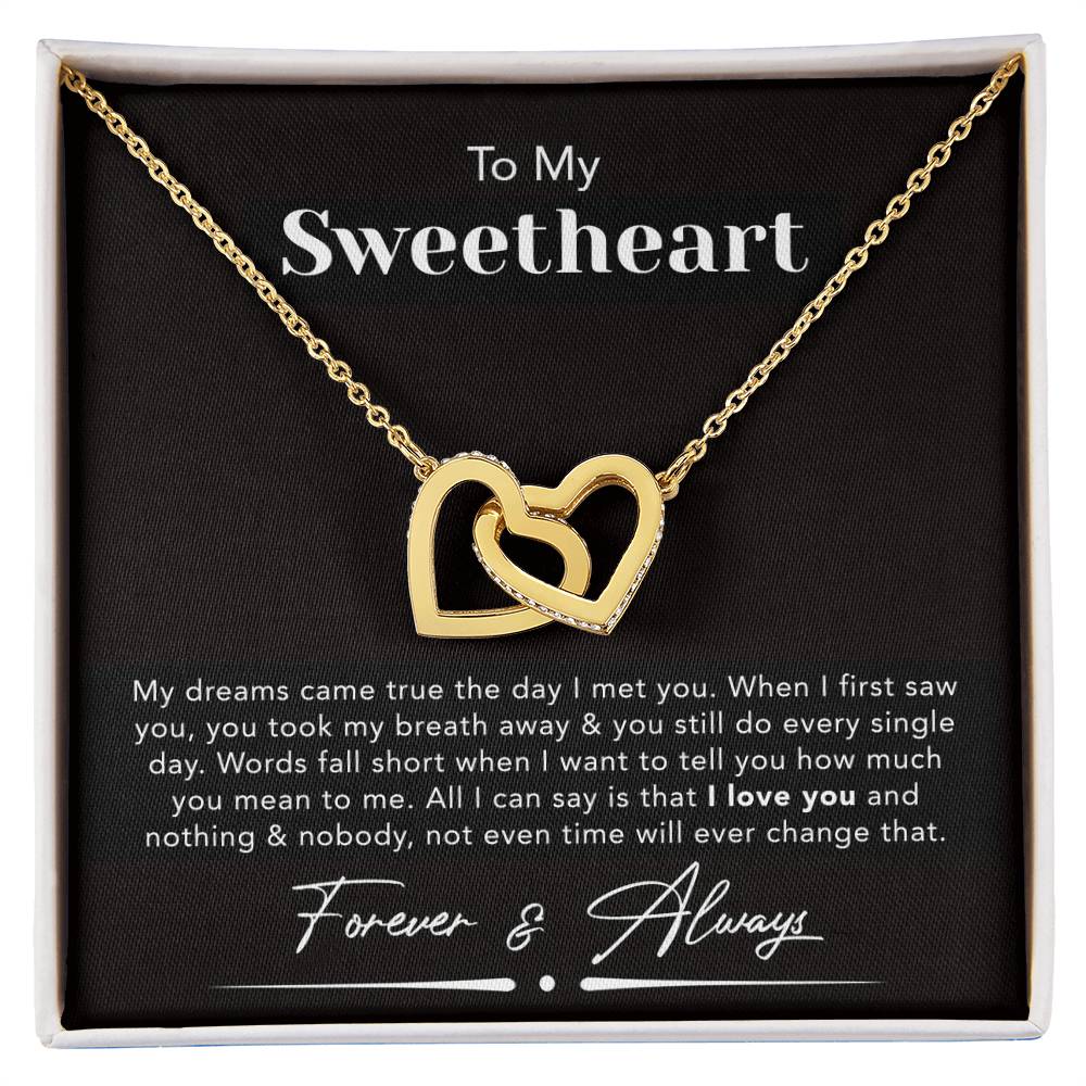 To My Sweetheart Two Hearts Necklace Interlocking Hearts Necklace