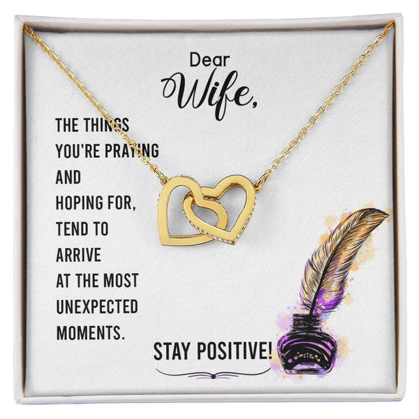 To Dear Wife Interlocking Hearts Necklace