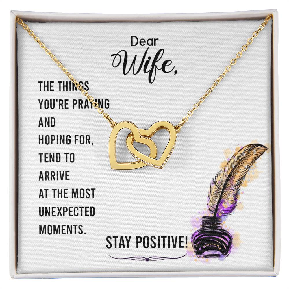 To Dear Wife Interlocking Hearts Necklace