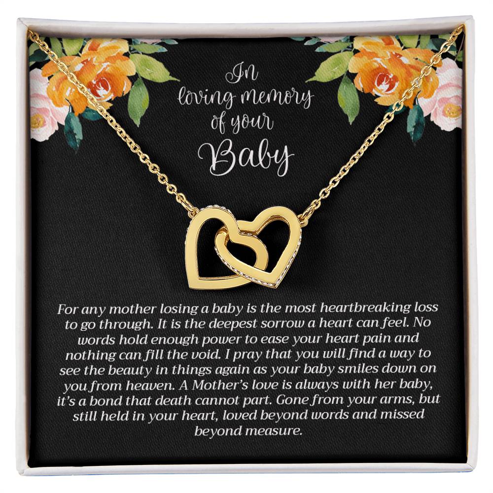 In Loving Memory Baby Necklace Interlocking Hearts Necklace