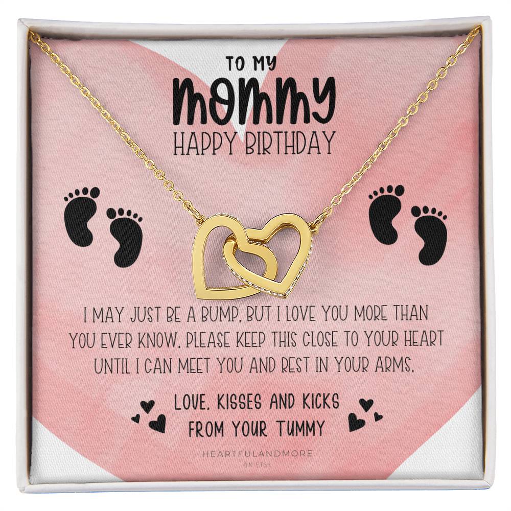 New Mom Birthday Pregnant Wife Birthday Gift Birthday Gift For Pregnant Wife Jewelry For Pregnant Wife Expecting Wife Birthday Interlocking Hearts Necklace