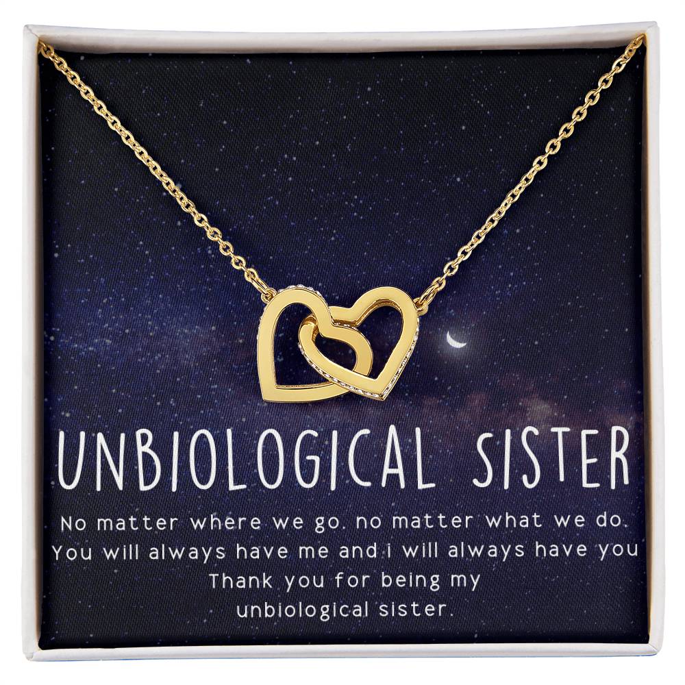 Unbiological Sister Necklace Soul Sister Sorority Sister Sister In Law Necklace Interlocking Hearts Necklace
