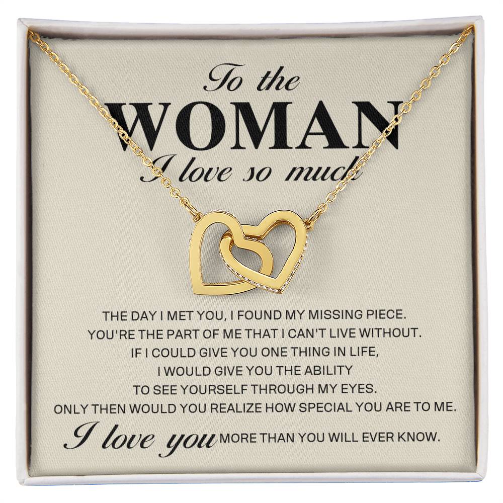 To The Woman I Love So Much - Interlocking Heart Necklace Interlocking Hearts Necklace
