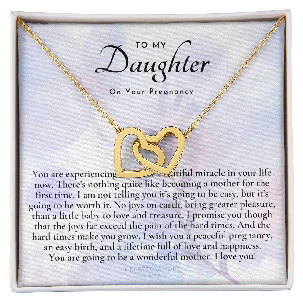 Pregnancy Gift For Daughter Baby Shower Gift Mom To Be Gift Expecting Mom Gift Pregnant Daughter Gift From Mom Interlocking Hearts Necklace