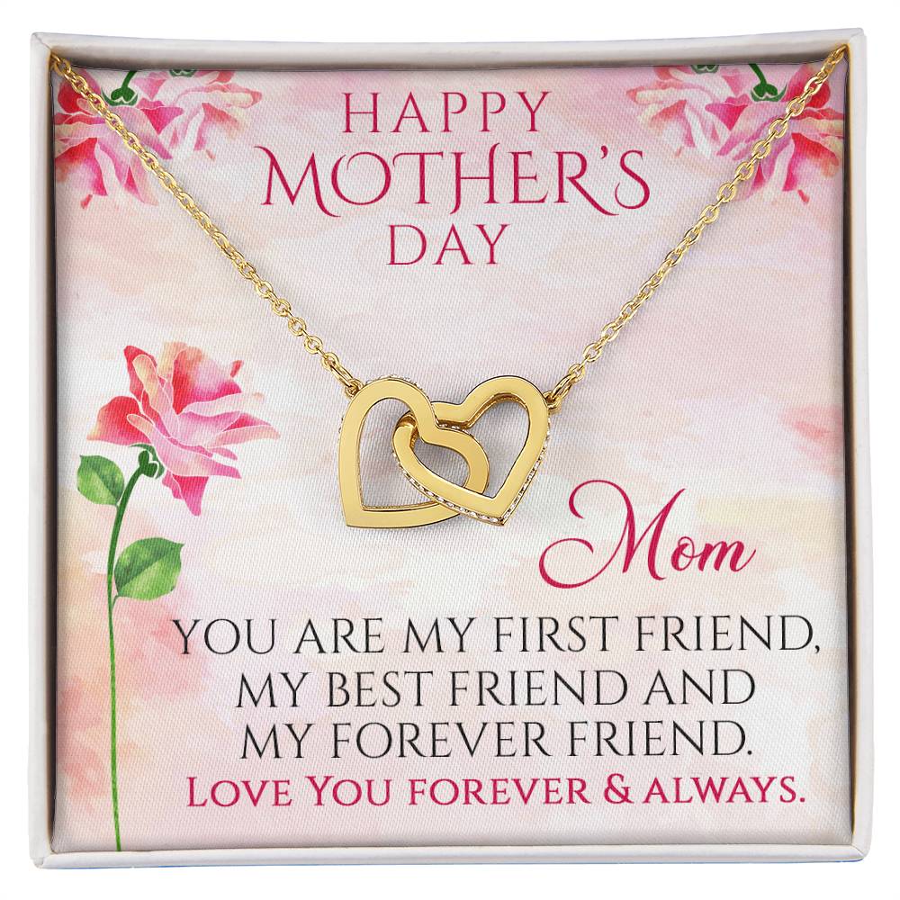 Happy Mother'S Day Gift Interlocking Hearts Necklace