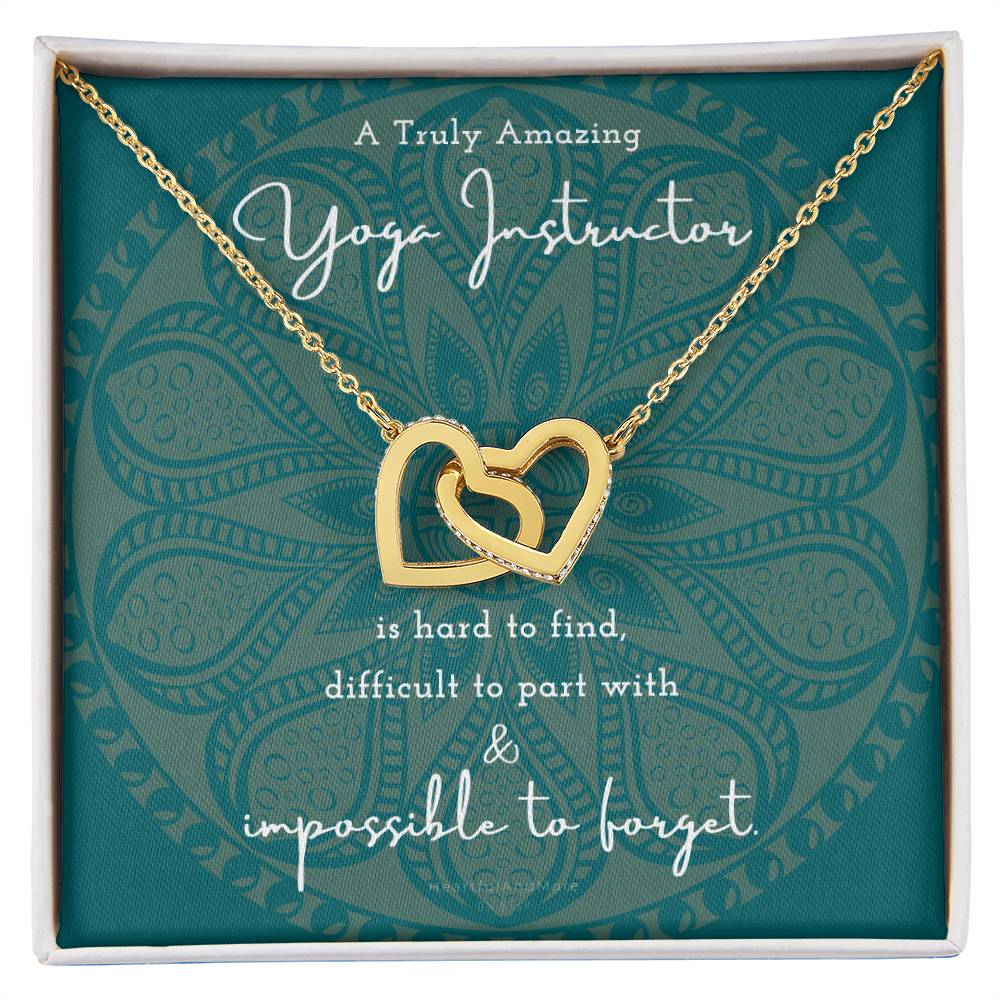 Gift For Yoga Instructor Yoga Instructor Appreciation Gift A Truly Amazing Yoga Instructor Gift Interlocking Hearts Necklace