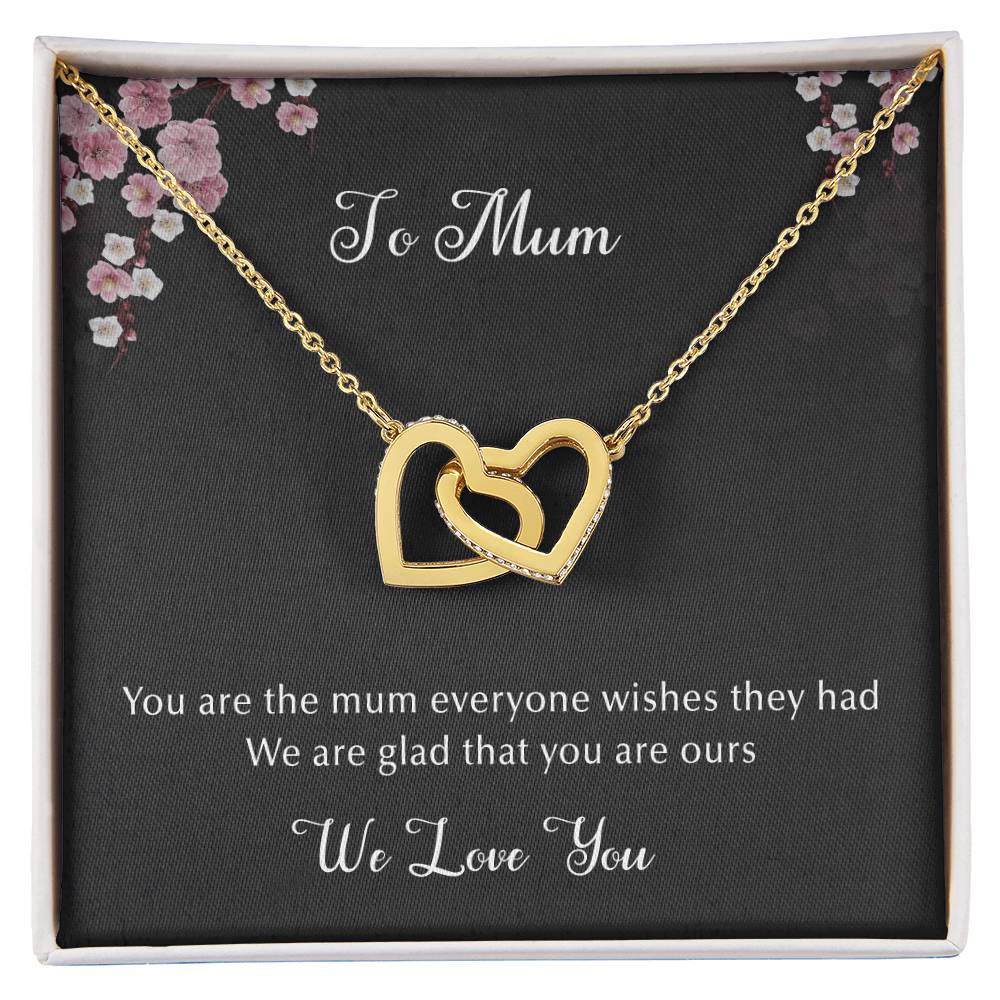 We Love Mum Interlocking Hearts Necklace