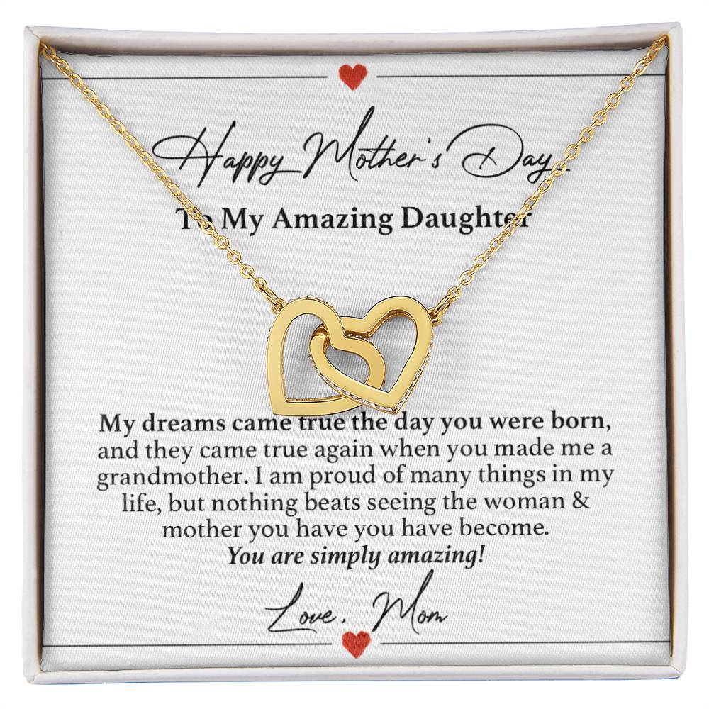 To My Daughter Mother'S Day Necklace Interlocking Hearts Necklace