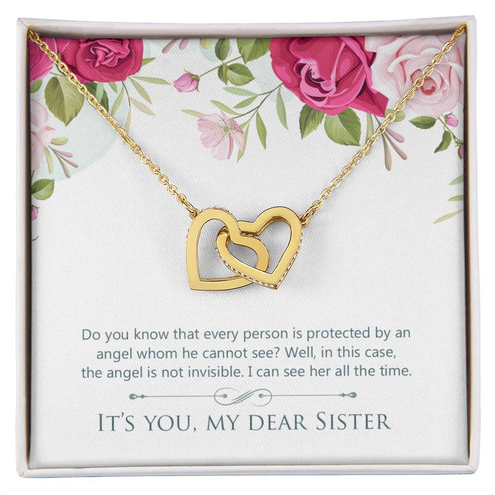 Gift For Sister - My Angel Necklace Interlocking Hearts Necklace