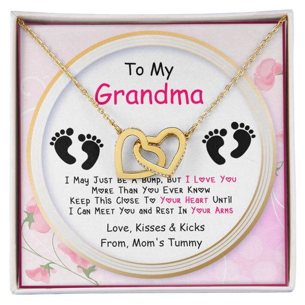 New Grandma Gift Interlocking Hearts Necklace
