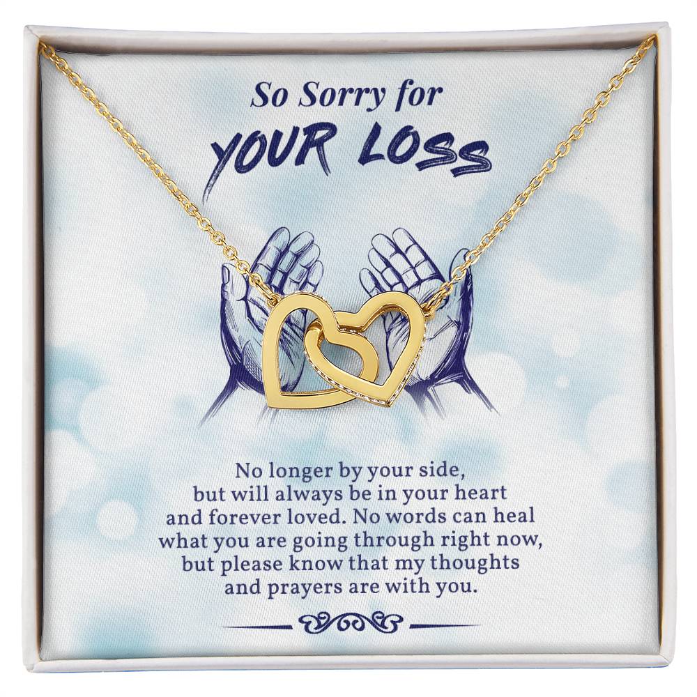 So Sorry For Your Loss In Loving Memory Of Your Mom Initials Hearts Necklace Grief And Loss Of Mom Condolence Gift Memorial Jewelry Interlocking Hearts Necklace
