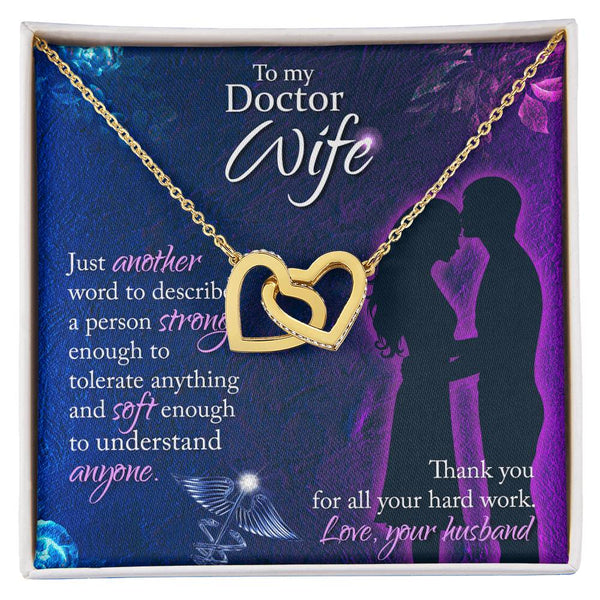 Silver Stethoscope Necklace Gift For Doctor Wife Doctor Wife Gift On Birthday Christmas Valentines Day Anniversary Doctor Gift For Her Interlocking Hearts Necklace